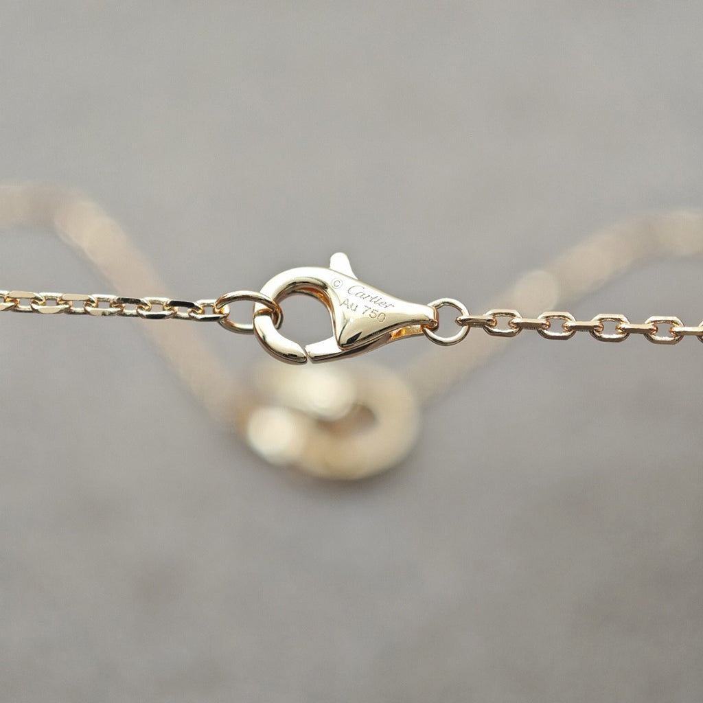 [CharmAmor]LOVE DOUBLE RING HALF DIAMOND NECKLACE