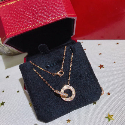 [CharmAmor]LOVE  FULL DIAMOND PENDANT NECKLACE