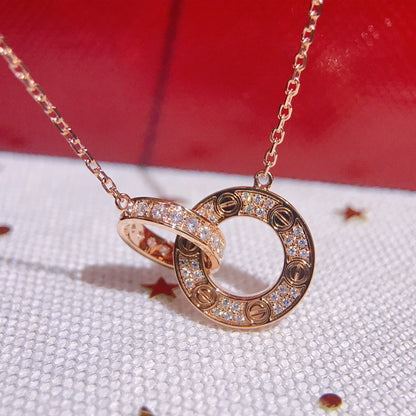 [CharmAmor]LOVE  FULL DIAMOND PENDANT NECKLACE