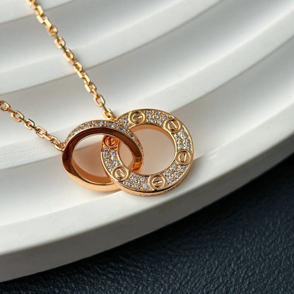 [CharmAmor]LOVE  FULL DIAMOND PENDANT NECKLACE