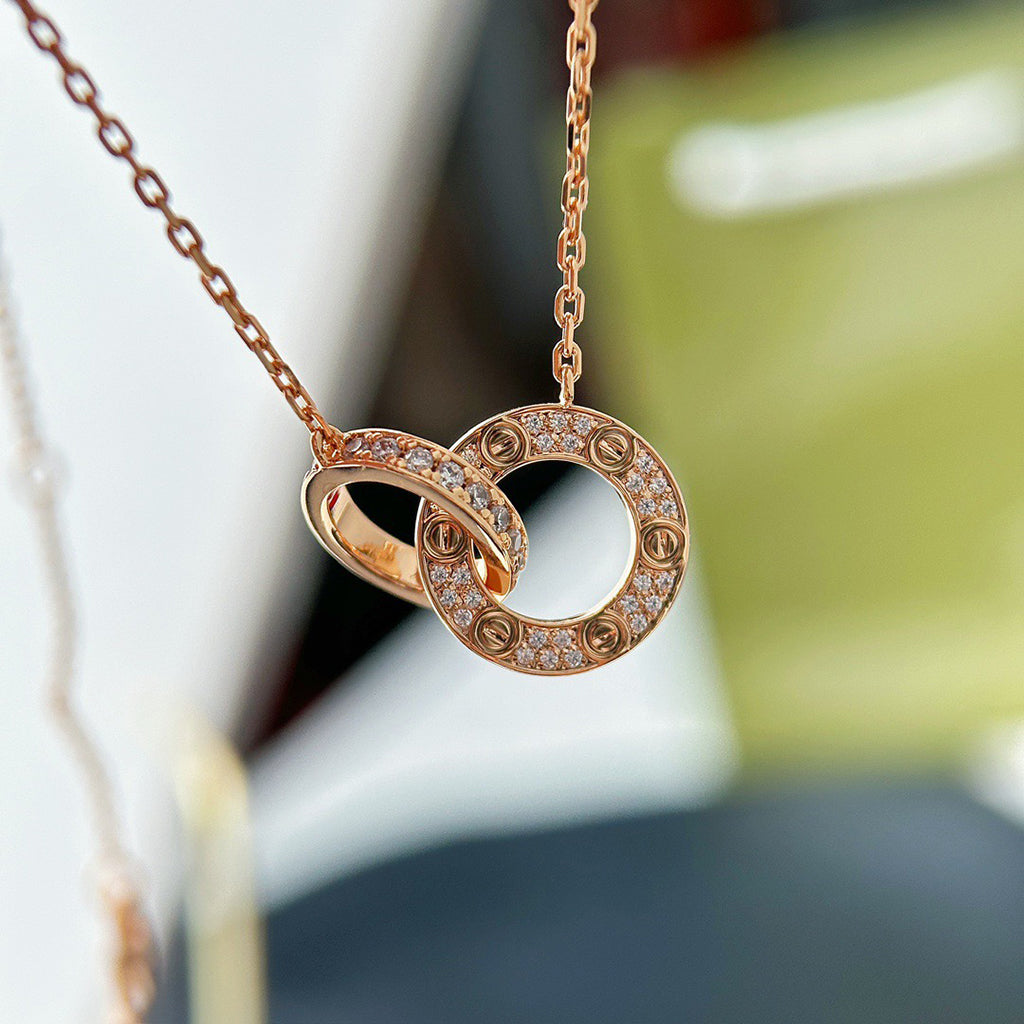 [CharmAmor]LOVE  FULL DIAMOND PENDANT NECKLACE