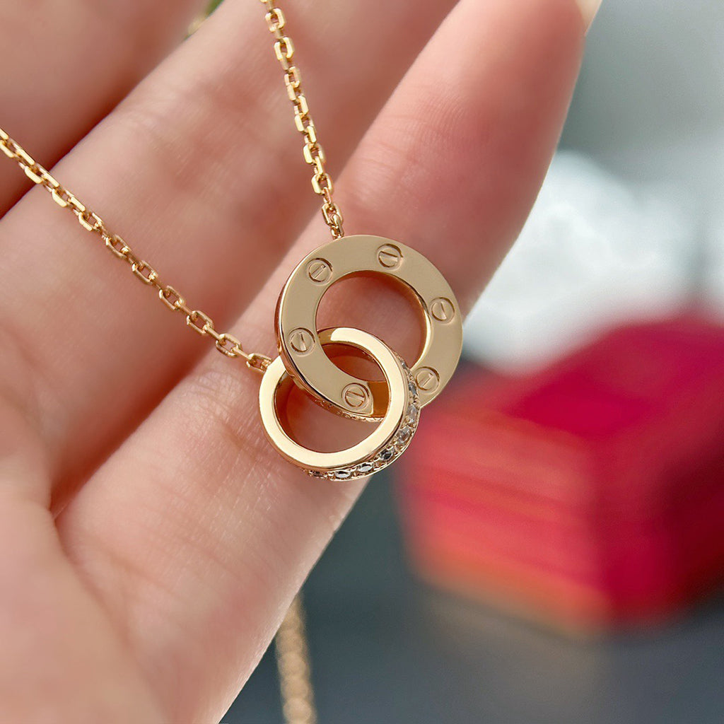 [CharmAmor]LOVE  FULL DIAMOND PENDANT NECKLACE
