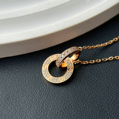 [CharmAmor]LOVE  FULL DIAMOND PENDANT NECKLACE