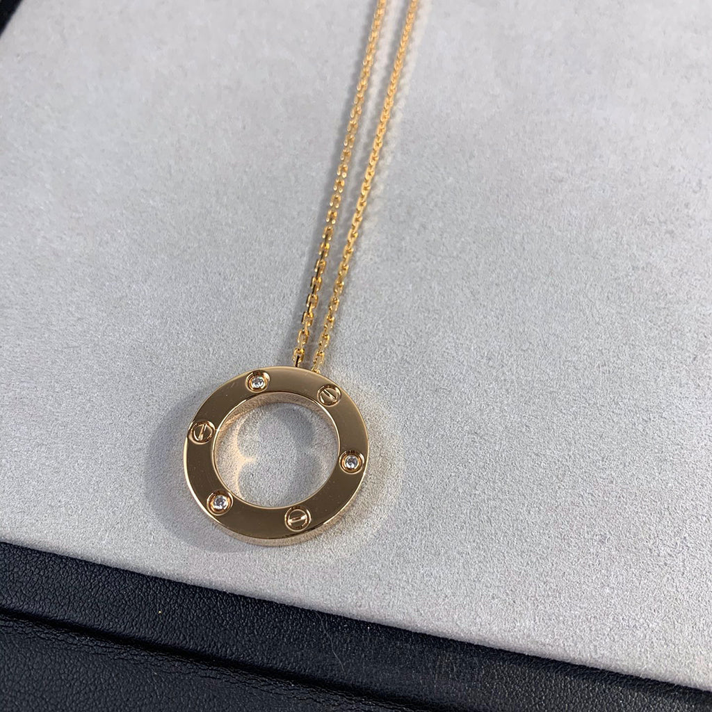 [CharmAmor]LOVE NECKLACE 16MM 3 DIAMONDS
