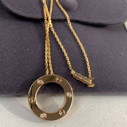 [CharmAmor]LOVE NECKLACE 16MM 3 DIAMONDS