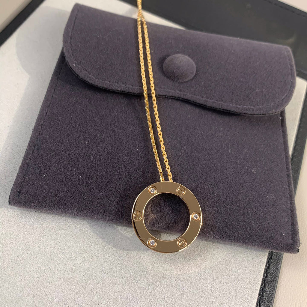 [CharmAmor]LOVE NECKLACE 16MM 3 DIAMONDS
