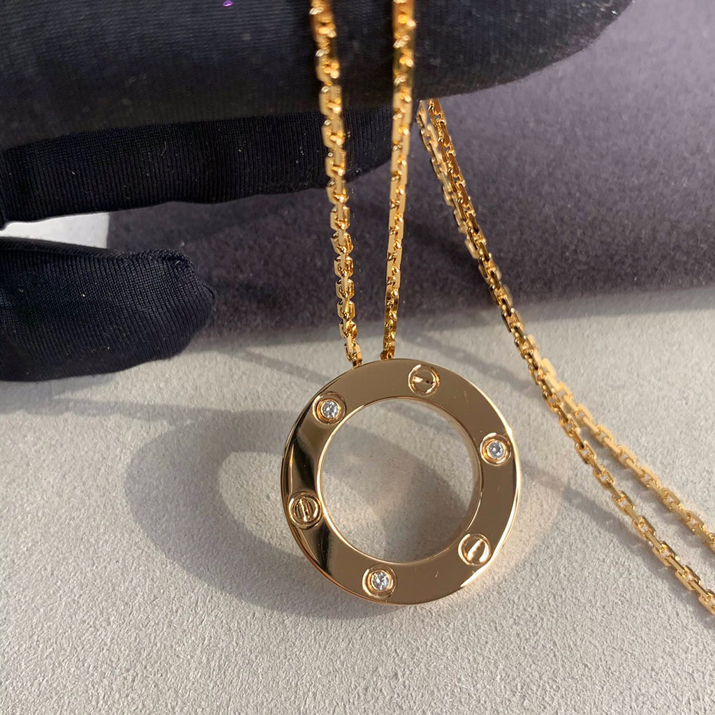 [CharmAmor]LOVE NECKLACE 16MM 3 DIAMONDS