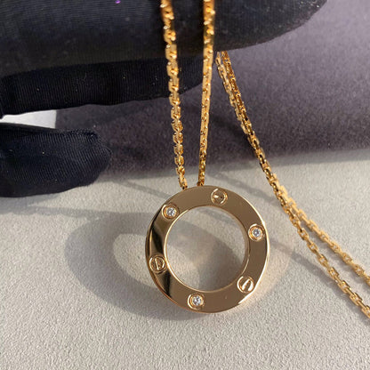 [CharmAmor]LOVE NECKLACE 16MM 3 DIAMONDS