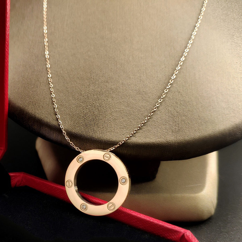 [CharmAmor]LOVE NECKLACE 16MM 3 DIAMONDS