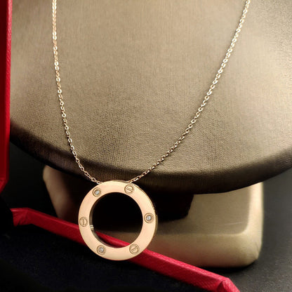 [CharmAmor]LOVE NECKLACE 16MM 3 DIAMONDS