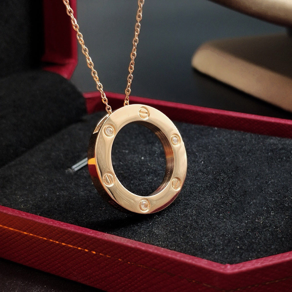 [CharmAmor]LOVE NECKLACE 16MM 3 DIAMONDS