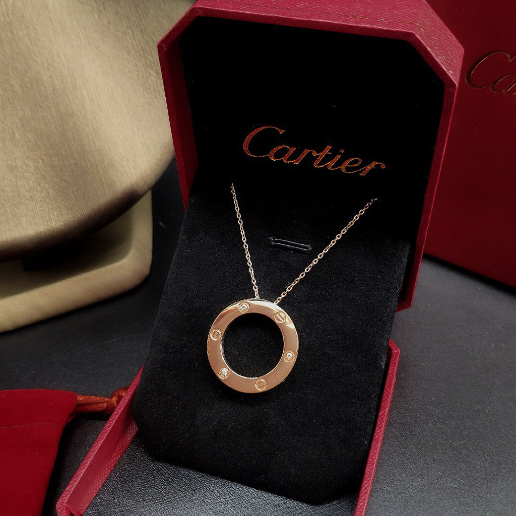 [CharmAmor]LOVE NECKLACE 16MM 3 DIAMONDS