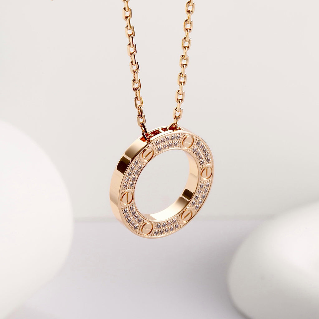 [CharmAmor]LOVE NECKLACE 16MM  FULL DIAMOND
