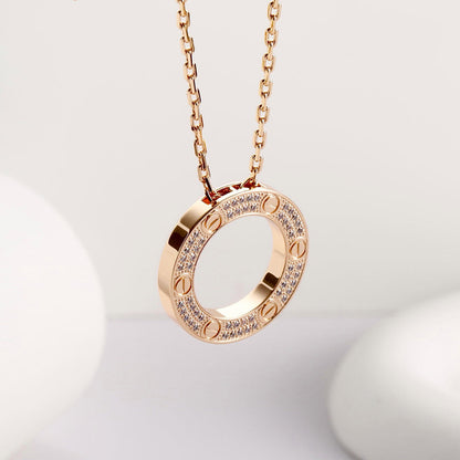 [CharmAmor]LOVE NECKLACE 16MM  FULL DIAMOND