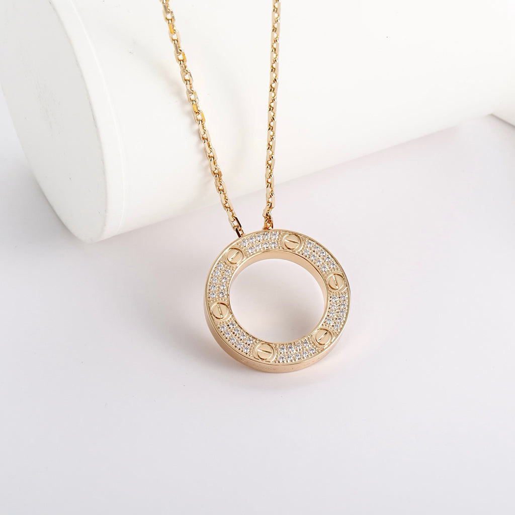 [CharmAmor]LOVE NECKLACE 16MM  FULL DIAMOND
