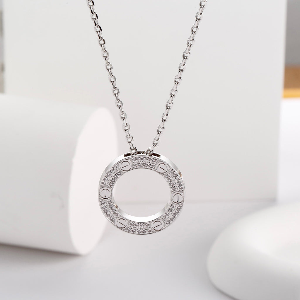 [CharmAmor]LOVE NECKLACE 16MM  FULL DIAMOND