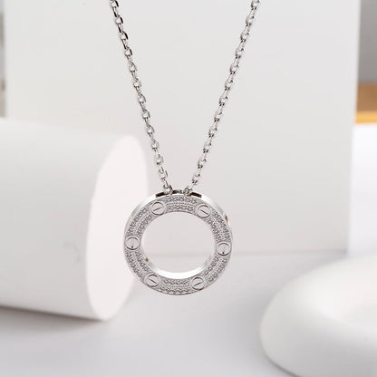 [CharmAmor]LOVE NECKLACE 16MM  FULL DIAMOND