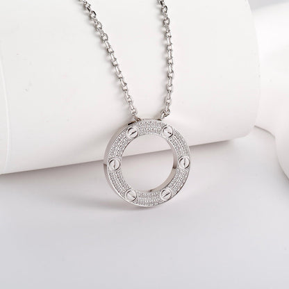 [CharmAmor]LOVE NECKLACE 16MM  FULL DIAMOND