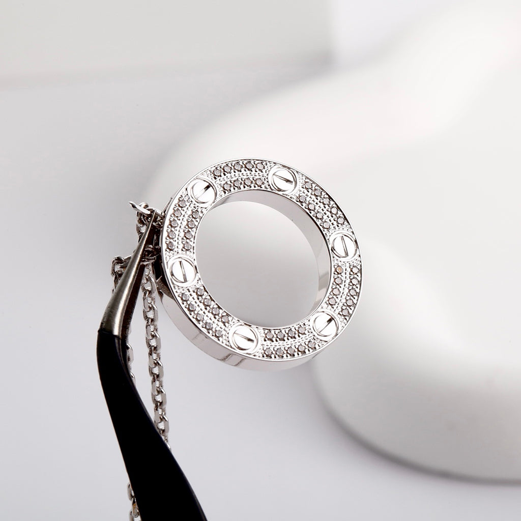 [CharmAmor]LOVE NECKLACE 16MM  FULL DIAMOND