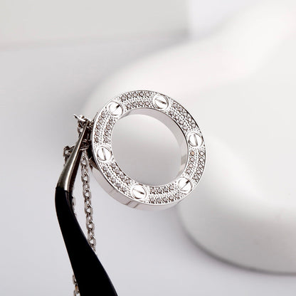 [CharmAmor]LOVE NECKLACE 16MM  FULL DIAMOND