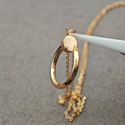 [CharmAmor]JUSTE NECKLACE HALF DIAMOND