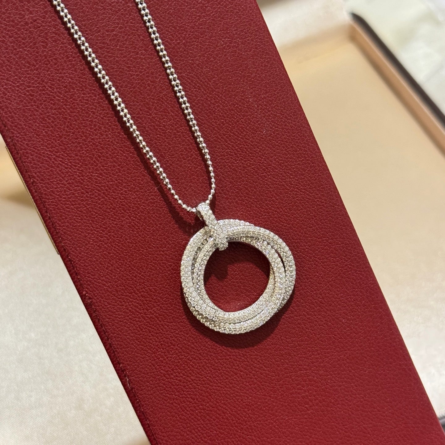 [CharmAmor]TRINITY LARGE FULL DIAMOND  NECKLACE