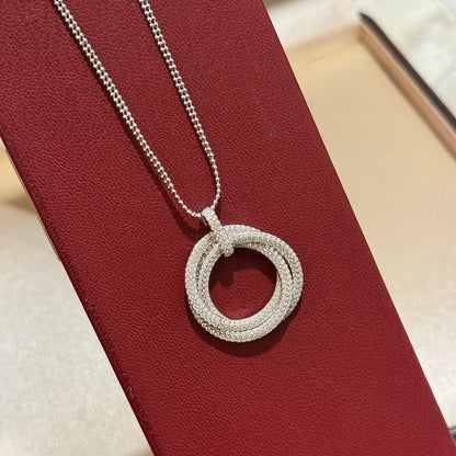 [CharmAmor]TRINITY LARGE FULL DIAMOND  NECKLACE