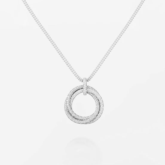 [CharmAmor]TRINITY LARGE FULL DIAMOND  NECKLACE