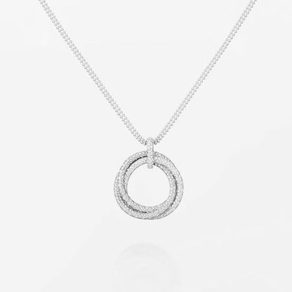 [CharmAmor]TRINITY LARGE FULL DIAMOND  NECKLACE