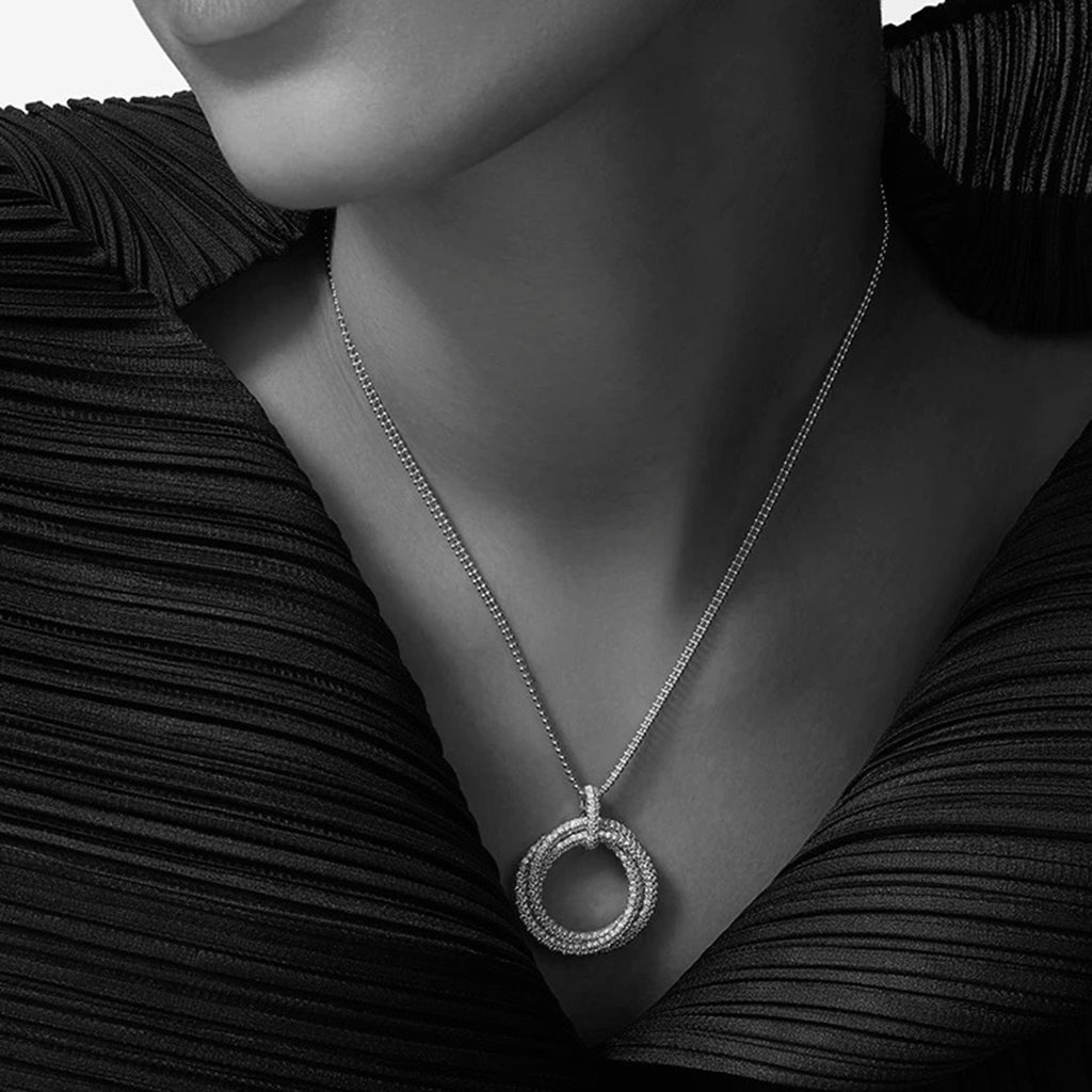 [CharmAmor]TRINITY LARGE FULL DIAMOND  NECKLACE