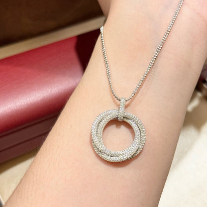 [CharmAmor]TRINITY LARGE FULL DIAMOND  NECKLACE