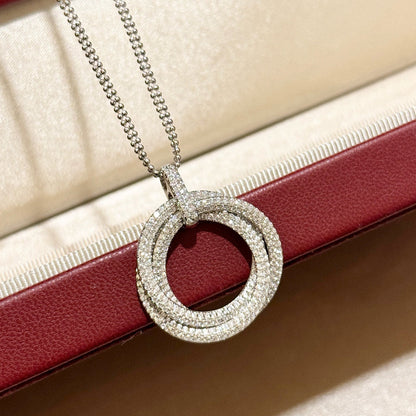 [CharmAmor]TRINITY LARGE FULL DIAMOND  NECKLACE