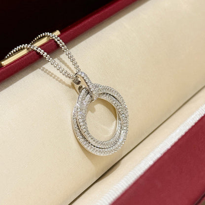 [CharmAmor]TRINITY LARGE FULL DIAMOND  NECKLACE