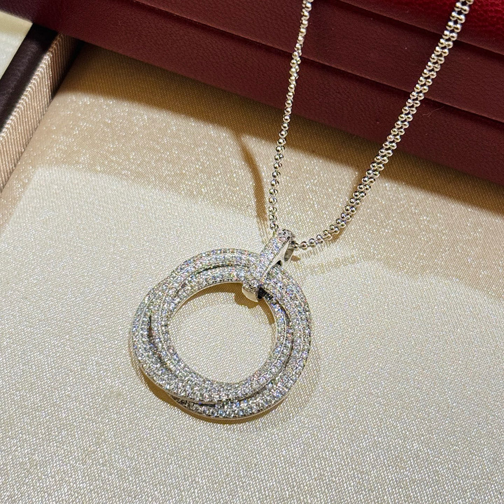[CharmAmor]TRINITY LARGE FULL DIAMOND  NECKLACE