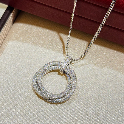 [CharmAmor]TRINITY LARGE FULL DIAMOND  NECKLACE