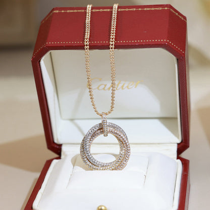 [CharmAmor]TRINITY LARGE FULL DIAMOND  NECKLACE