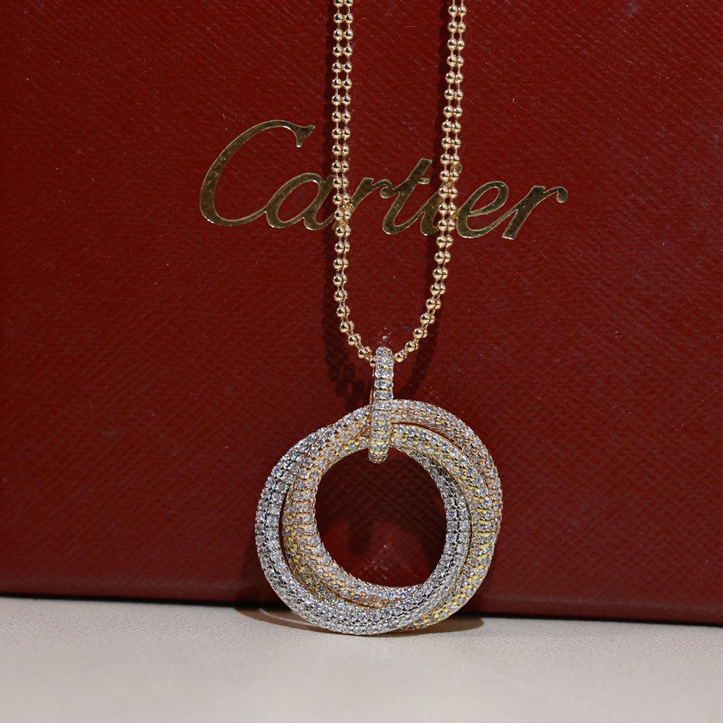 [CharmAmor]TRINITY LARGE FULL DIAMOND  NECKLACE