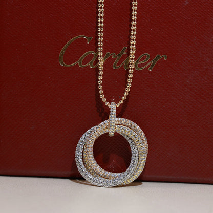 [CharmAmor]TRINITY LARGE FULL DIAMOND  NECKLACE