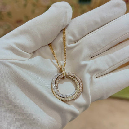 [CharmAmor]TRINITY LARGE FULL DIAMOND  NECKLACE