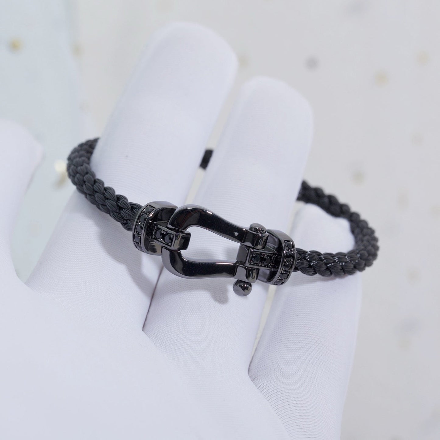 [CharmAmor]FORCE LARGE SERIES HORSESHOE BLACK SAMURAI BRACELET