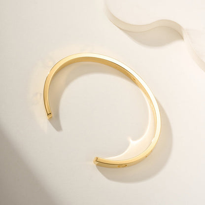 [CharmAmor]LOVE BRACELET 6.1MM 1 DIAMOND OPEN CUFF
