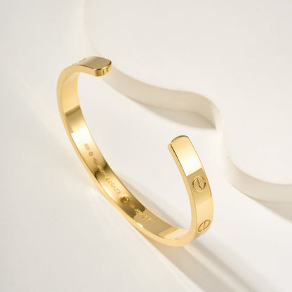 [CharmAmor]LOVE BRACELET 6.1MM 1 DIAMOND OPEN CUFF