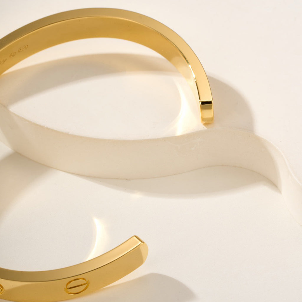 [CharmAmor]LOVE BRACELET 6.1MM 1 DIAMOND OPEN CUFF