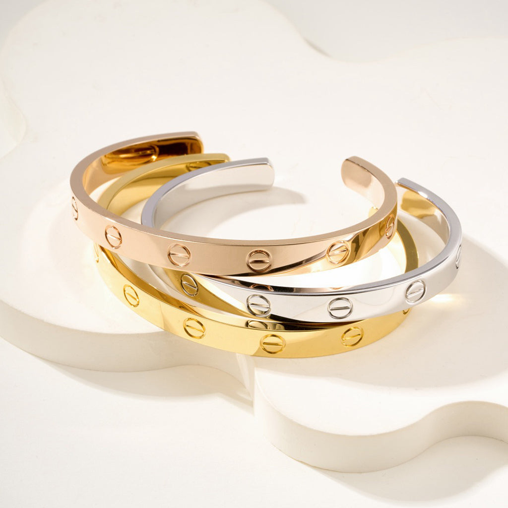 [CharmAmor]LOVE BRACELET 6.1MM OPEN CUFF