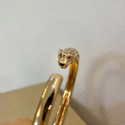 [CharmAmor]PANTHERE HALF DIAMOND OPEN BRACELET