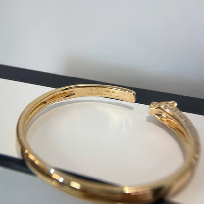 [CharmAmor]PANTHERE HALF DIAMOND OPEN BRACELET
