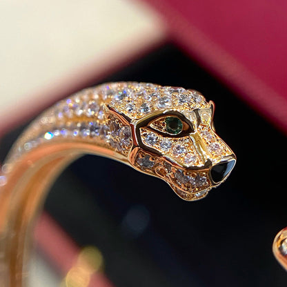 [CharmAmor]PANTHERE HALF DIAMOND OPEN BRACELET