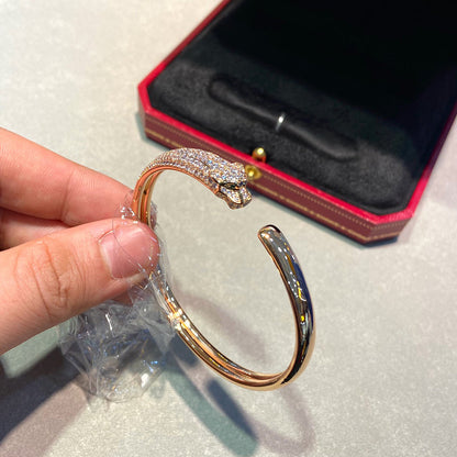 [CharmAmor]PANTHERE HALF DIAMOND OPEN BRACELET
