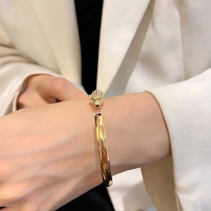 [CharmAmor]PANTHERE HALF DIAMOND OPEN BRACELET