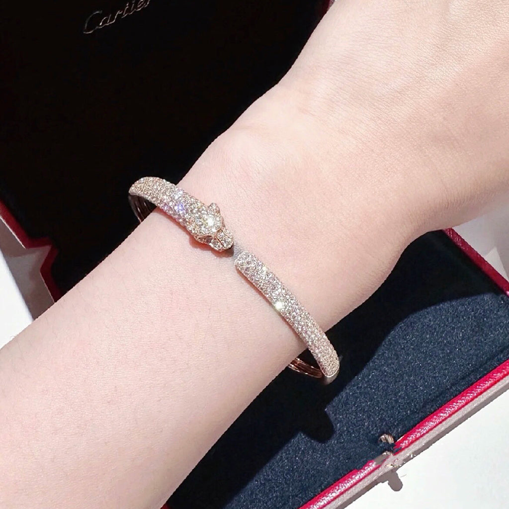 [CharmAmor]PANTHERE FULL DIAMOND OPEN BRACELET